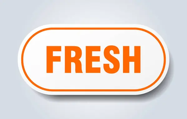 Fresh sign. fresh rounded orange sticker. fresh — Stock Vector