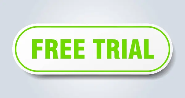 Gratis-Testzeichen. kostenlose Testversion abgerundete grüne Vignette. Freies Verfahren — Stockvektor