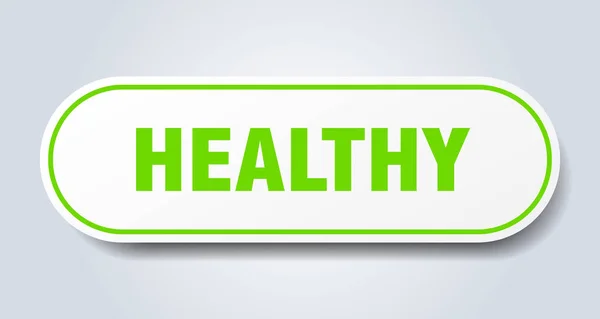 Zdrowy znak. zdrowo zaokrąglona Zielona naklejka. Zdrowe — Wektor stockowy