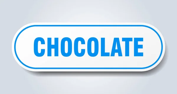 Signo de chocolate. etiqueta engomada azul chocolate redondeado. chocolate — Vector de stock