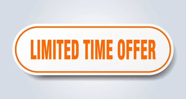 Sinal de oferta de tempo limitado. oferta de tempo limitado adesivo laranja arredondado. oferta de tempo limitado —  Vetores de Stock