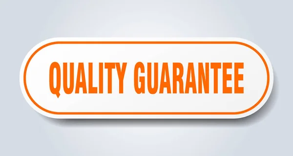 Señal de garantía de calidad. garantía de calidad calcomanía naranja redondeada. garantía de calidad — Vector de stock