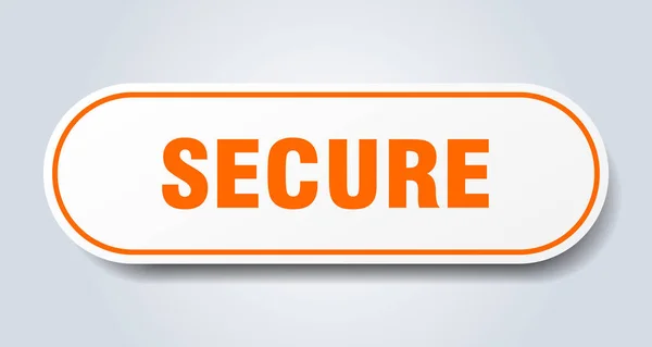 Secure sign. secure rounded orange sticker. secure — Stock Vector