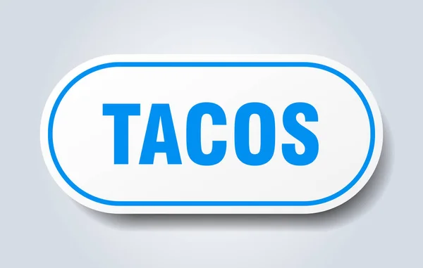 Tacos sign. tacos rounded blue sticker. tacos — Stock Vector