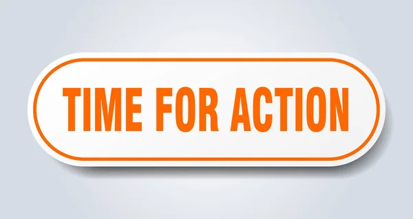 Čas pro značku akce. čas k akci zaoblený oranžový štítek. čas pro akci — Stockový vektor