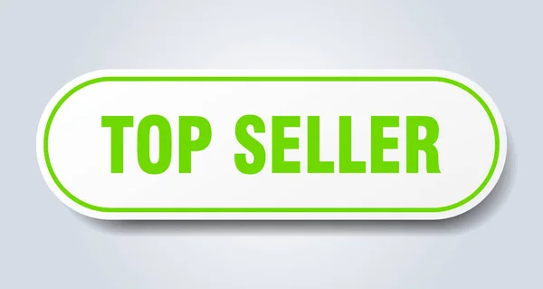 Top seller sign. top seller rounded green sticker. top seller — Stock Vector