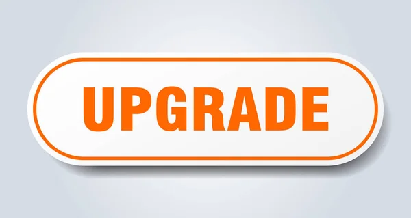 A frissítési jelhez. upgrade lekerekített narancssárga matrica. Frissítés — Stock Vector