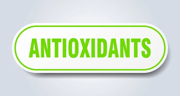 Sinal antioxidantes. antioxidantes adesivo verde arredondado. antioxidantes — Vetor de Stock