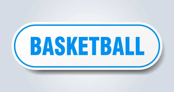 Señal de baloncesto. pegatina azul redondeada de baloncesto. baloncesto — Vector de stock