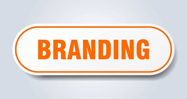 Branding Zeichen. Branding abgerundete orange Aufkleber. Branding — Stockvektor