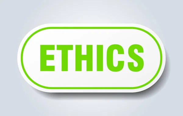 倫理サイン。倫理は緑色のステッカーを丸めました。倫理 — ストックベクタ