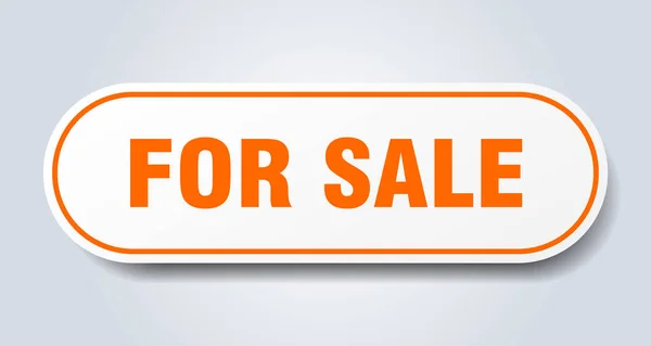 For sale sign. for sale rounded orange sticker. for sale — Stock Vector