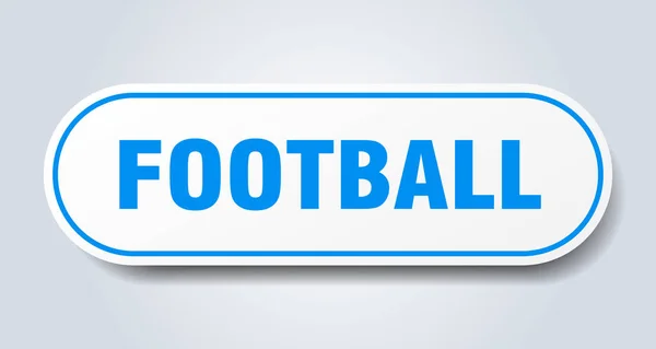 Fußballzeichen. Fußball runden blauen Aufkleber. Fußball — Stockvektor