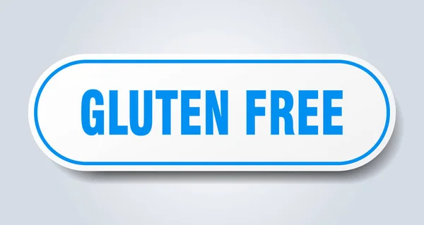 Signe sans gluten. autocollant bleu arrondi sans gluten. sans gluten — Image vectorielle