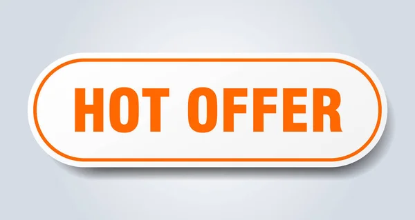 Hot offer sign. hot offer rounded orange sticker. hot offer — Stock Vector