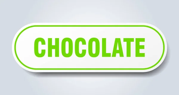 Un panneau chocolat. autocollant vert arrondi chocolat. chocolat — Image vectorielle