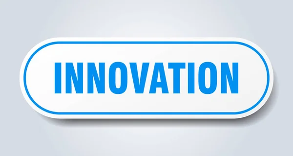 Značka pro inovace. inovovány se zaokrouhlený modrý štítek. Inovace — Stockový vektor