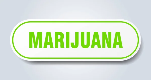 Marihuana işareti. marihuana yuvarlak yeşil etiket. Esrar — Stok Vektör