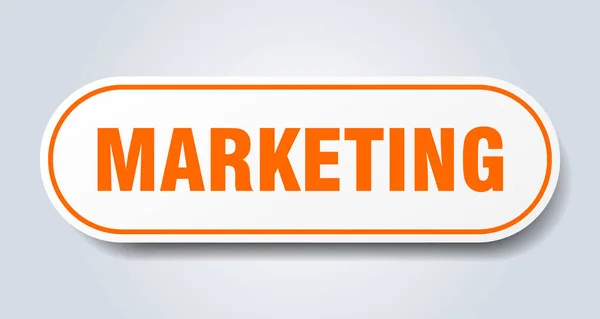 Segno di marketing. commercializzazione arrotondato adesivo arancione. commercializzazione — Vettoriale Stock
