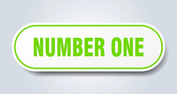 Nummer één teken. nummer één ronde groene sticker. nummer één — Stockvector