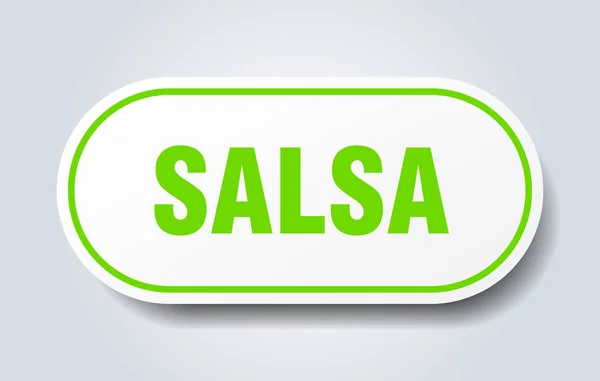 Signe de salsa. autocollant vert arrondi salsa. salsa — Image vectorielle