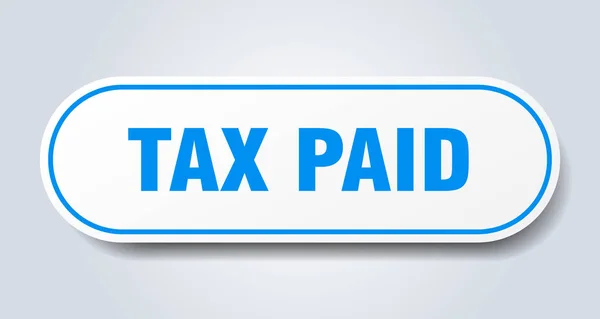 Tax paid sign. tax paid rounded blue sticker. tax paid — Stock Vector