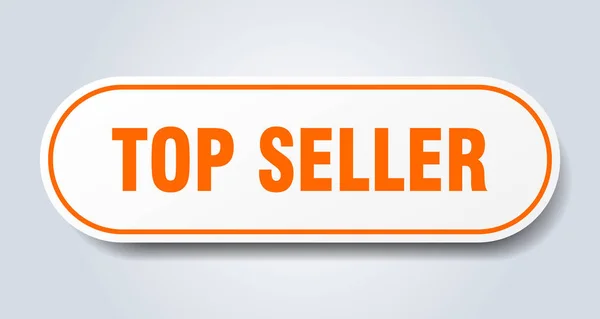 Top seller sign. top seller rounded orange sticker. top seller — Stock Vector