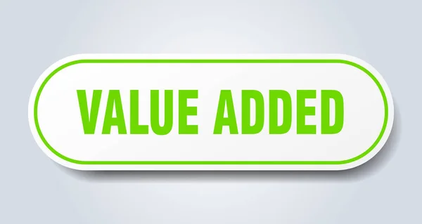 Value added sign. value added rounded green sticker. value added — Stock Vector