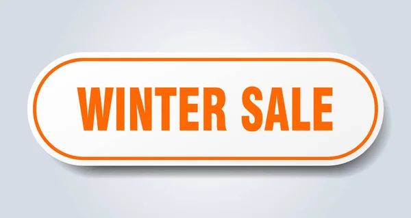 Segno di vendita invernale. vendita inverno arrotondato adesivo arancione. vendita invernale — Vettoriale Stock