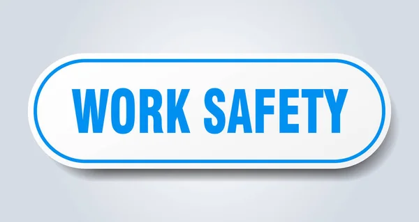 Munkabiztonsági jel. munkabiztonsági lekerekített kék matrica. munkabiztonsági — Stock Vector