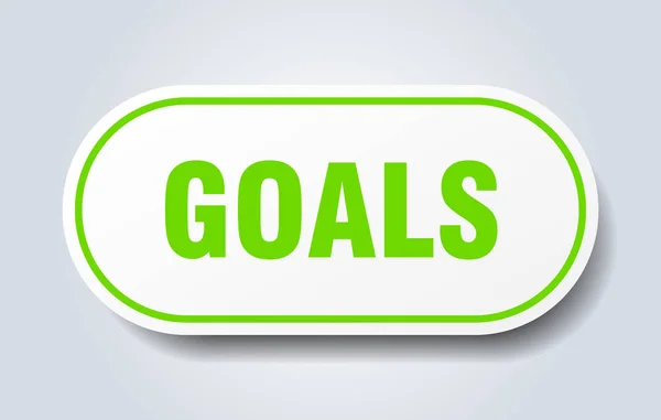 Goals sign. goals rounded green sticker. goals — Stock Vector