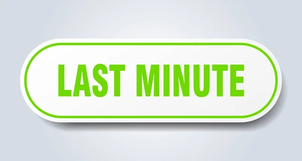 Last minute sign. last minute rounded green sticker. last minute — Stock Vector