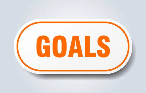 Goals sign. goals rounded orange sticker. goals — Stock Vector