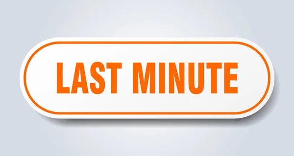 Last minute sign. last minute rounded orange sticker. last minute — Stock Vector