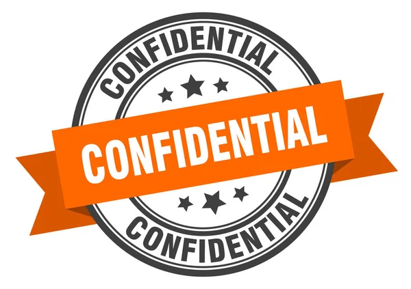 Confidential label. confidential orange band sign. confidential — Stock Vector