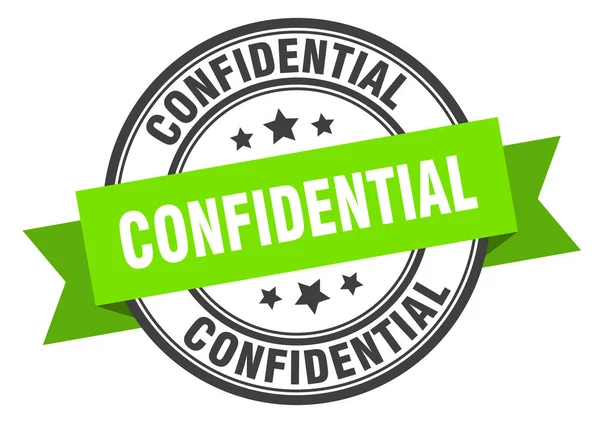 Étiquette confidentielle. signe confidentiel de bande verte. confidentiel — Image vectorielle