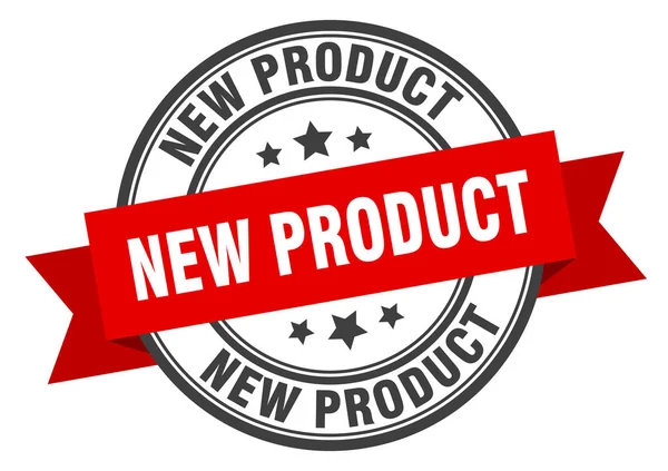 Novo rótulo do produto. novo produto sinal banda vermelha. novo produto — Vetor de Stock