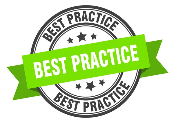 Etiqueta de boas práticas. melhor sinal de prática banda verde. melhores práticas — Vetor de Stock