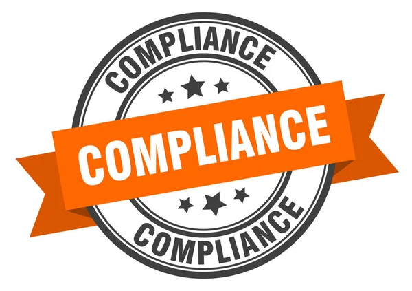 Compliance label. naleving oranje band teken. Naleving — Stockvector