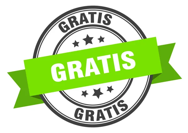 Etiqueta gratuita. sinal banda verde gratis. grátis —  Vetores de Stock