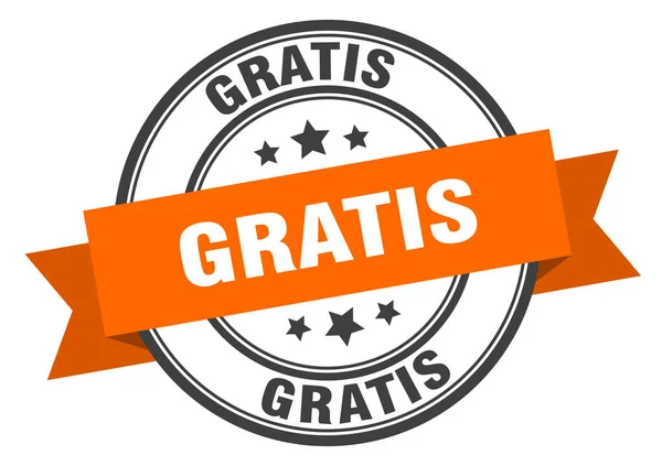 Etiqueta gratis. signo de banda naranja gratis. gratis — Archivo Imágenes Vectoriales