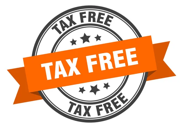 Étiquette libre d'impôt. signe de bande orange libre d'impôt. non imposables — Image vectorielle