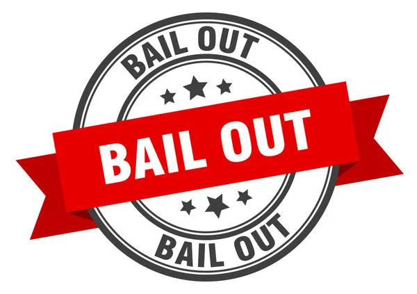 Bail out label. bail out rode band teken. bail out — Stockvector