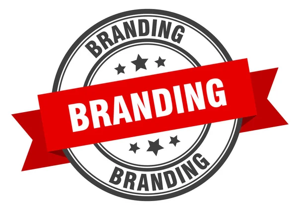 Branding Etikett. Branding rotes Band Zeichen. Branding — Stockvektor