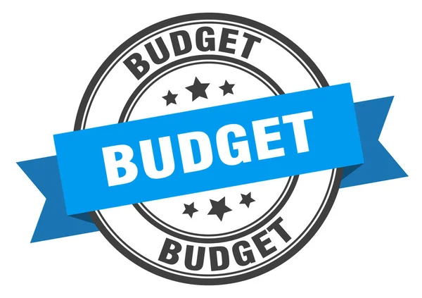 Rótulo de orçamento. orçamento banda azul assinar. orçamento — Vetor de Stock
