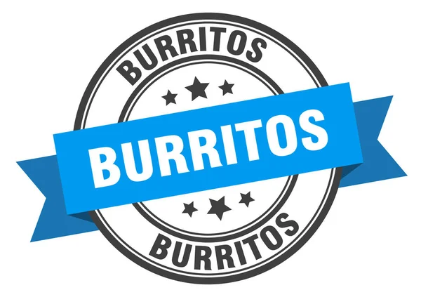 Etichetta burritos. burritos banda blu segno. burritos — Vettoriale Stock