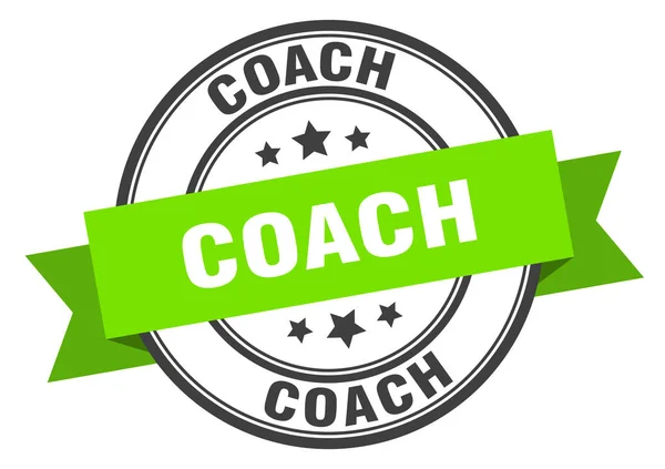 Coach label. coach green band sign. coach — Stock Vector