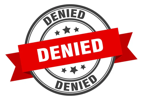 Denied label. denied red band sign. denied — Stock Vector