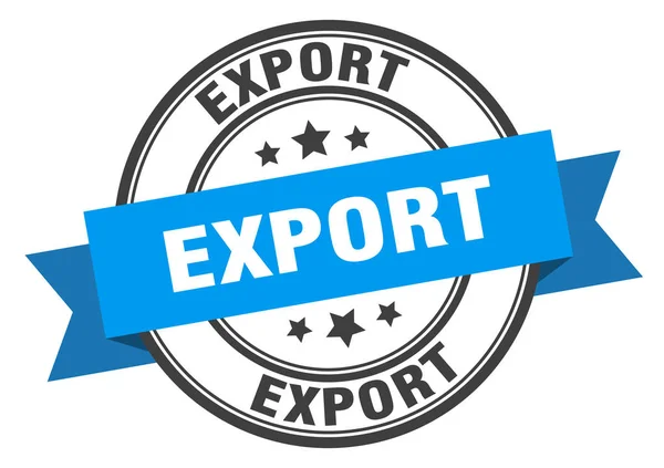 Etiqueta de exportación. signo de banda azul de exportación. exportación — Vector de stock