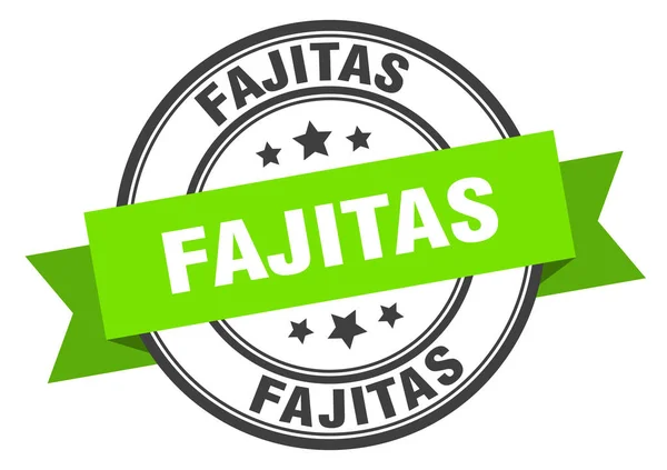 Etiqueta fajitas. fajitas signo de banda verde. fajitas — Archivo Imágenes Vectoriales